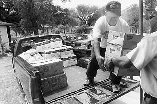 Food donated to the Capital Area Food Bank arrives from a variety of sources: grocery stores, produce distributors, even the Texas Department of Corrections Hobby unit farm near Waco.