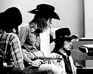 (l-r) Dr. John, Doug Sahm, and Bob Dylan
